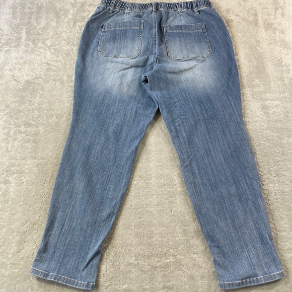 Judy Blue Pull On Jogger Jeans Womens 18W Blue Elastic Waist Patch Pocket Denim - Picture 8 of 10